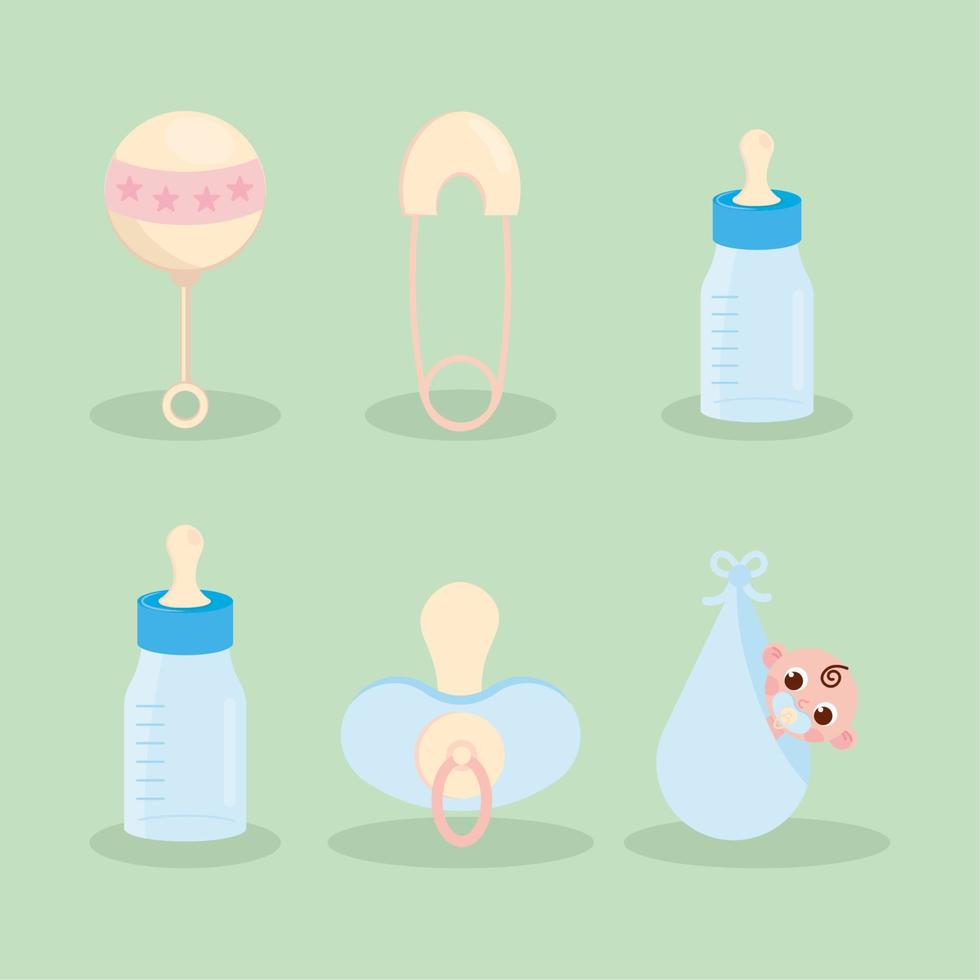 baby icon set vector