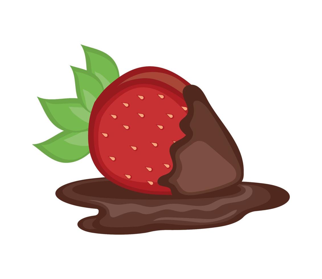 fruit with chocolate vector