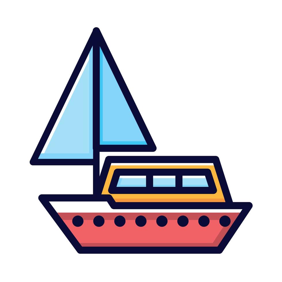 sailboat transport icon vector