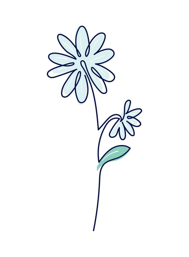 flower line art continuous vector