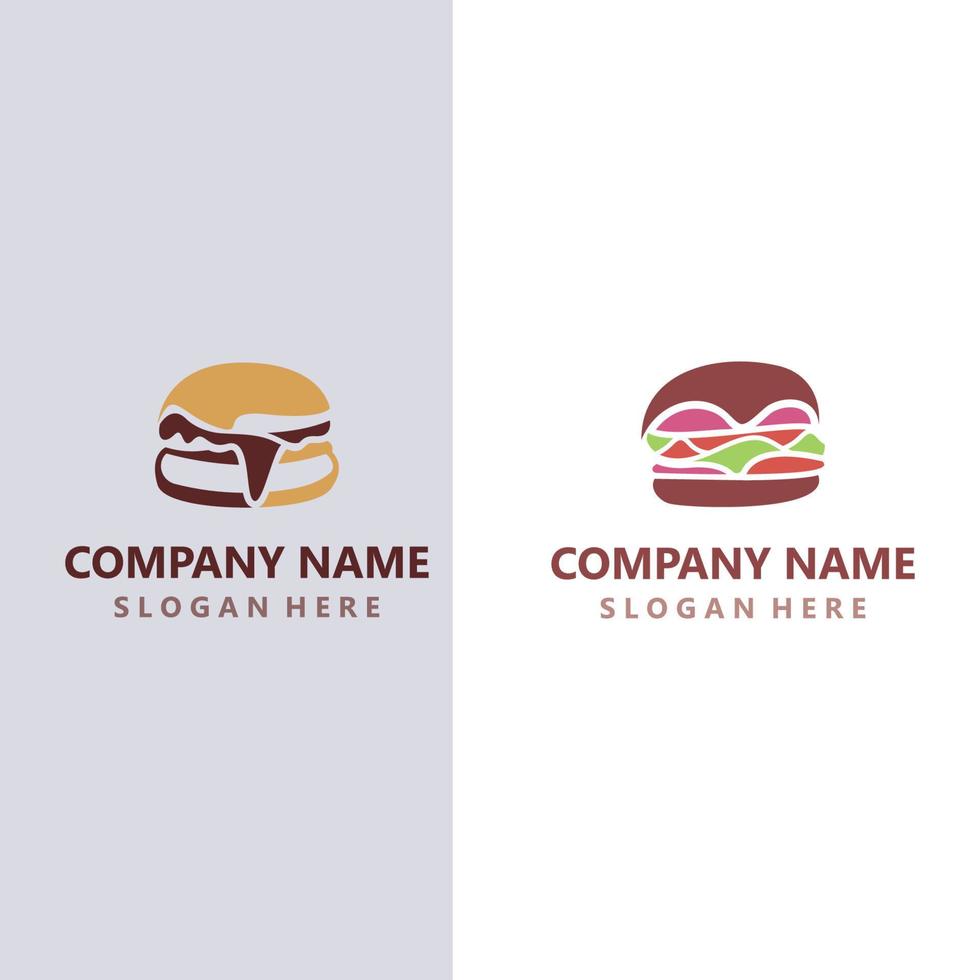 Burger beef logo design restaurant template vector image