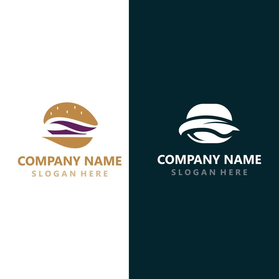 Burger beef logo design restaurant template vector image