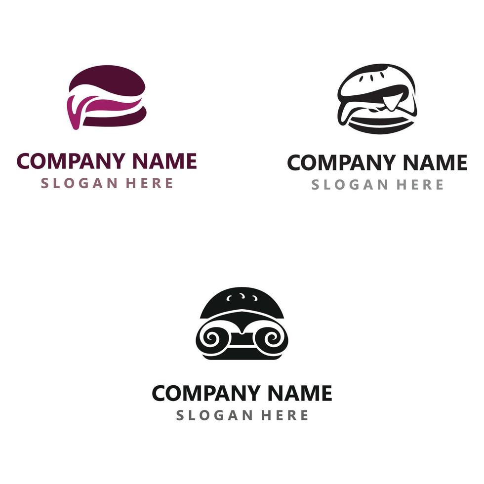 Burger beef logo design restaurant template vector image