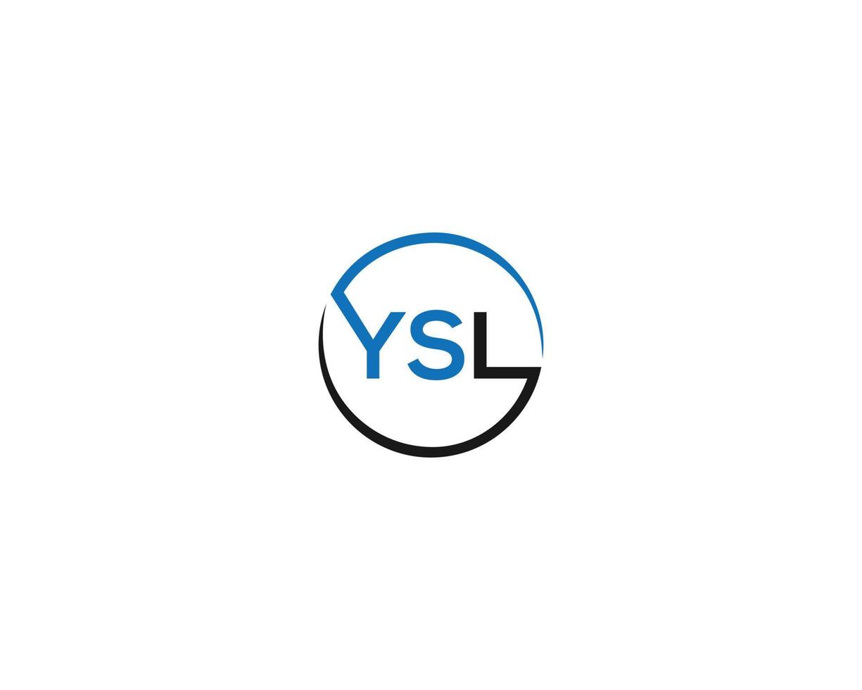 Simple Round YSL Letter Creative Logo Design Concept Vector illustration.