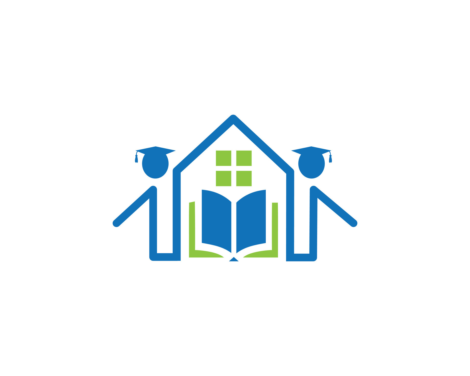 Home Book Learning Logo Designs Concept With People Education Symbol