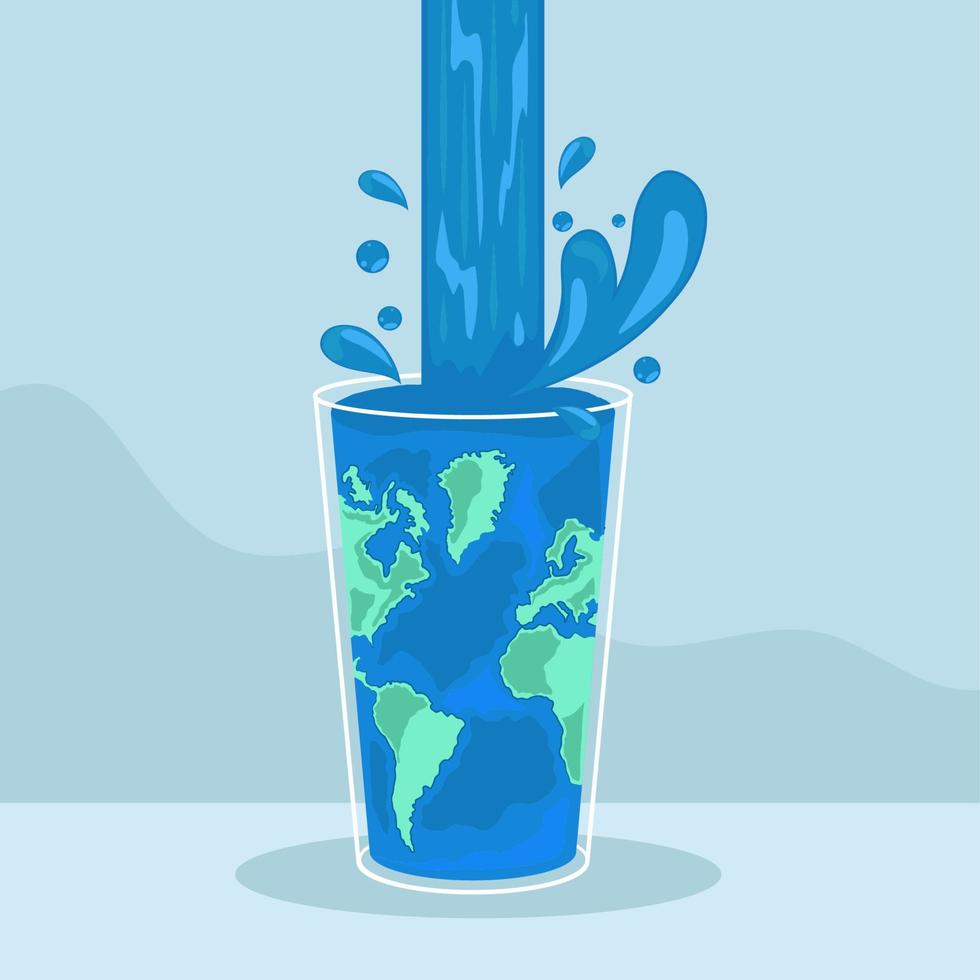 falling water inside glass vector