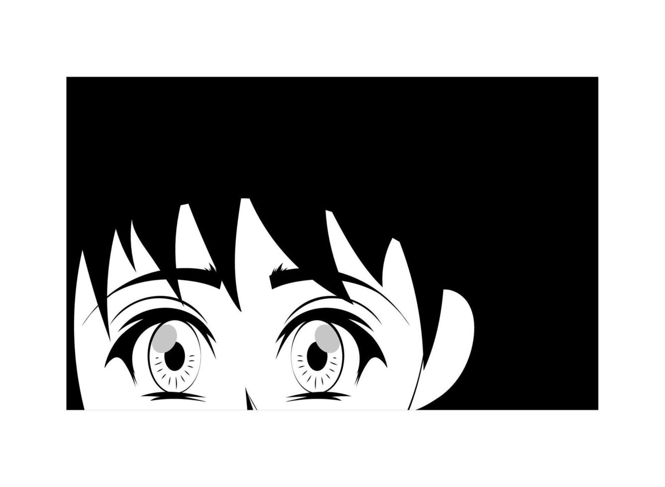 anime close up face vector