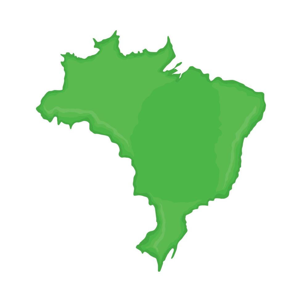 mapa verde de brasil vector