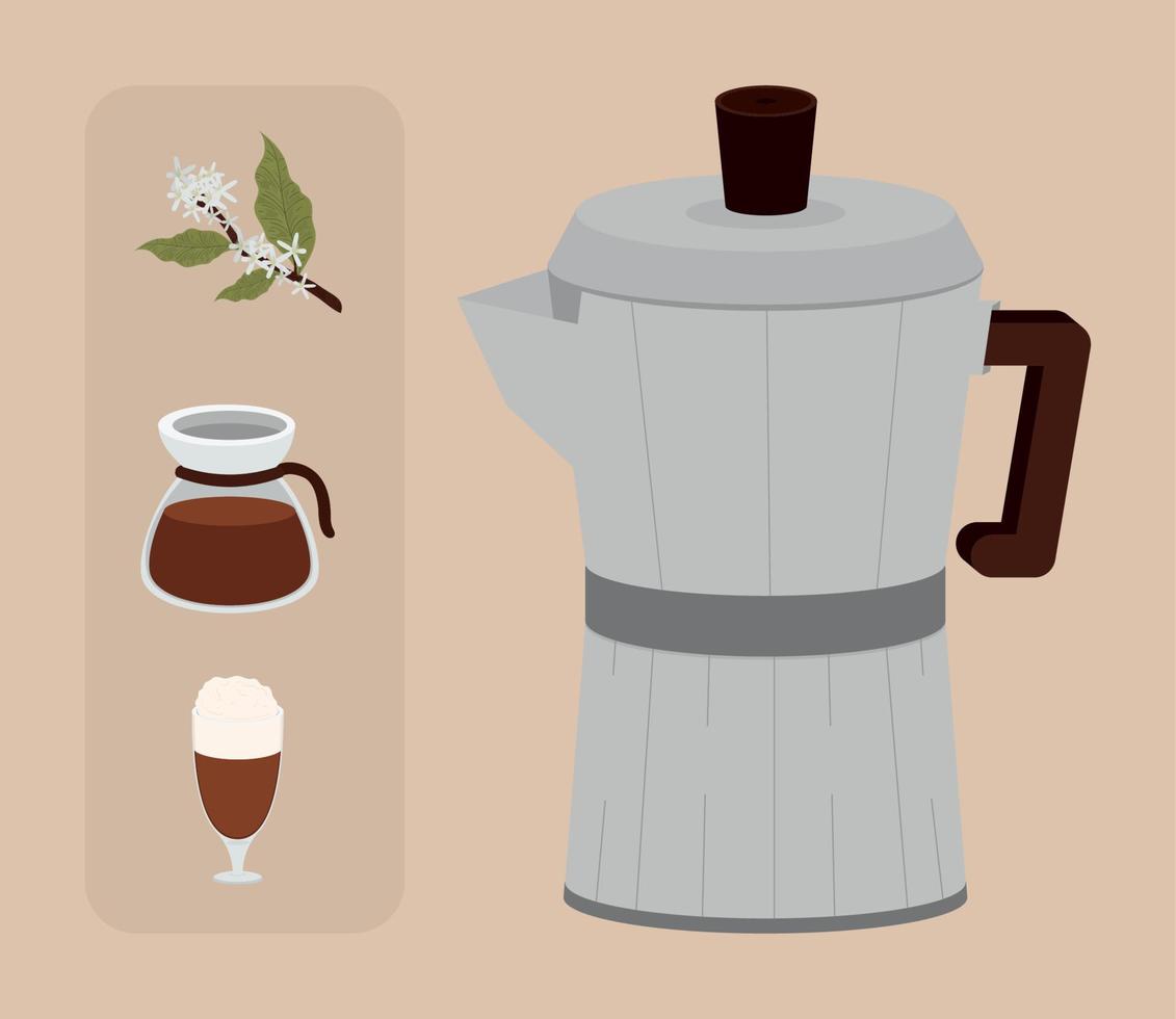 international coffee day, icons vector