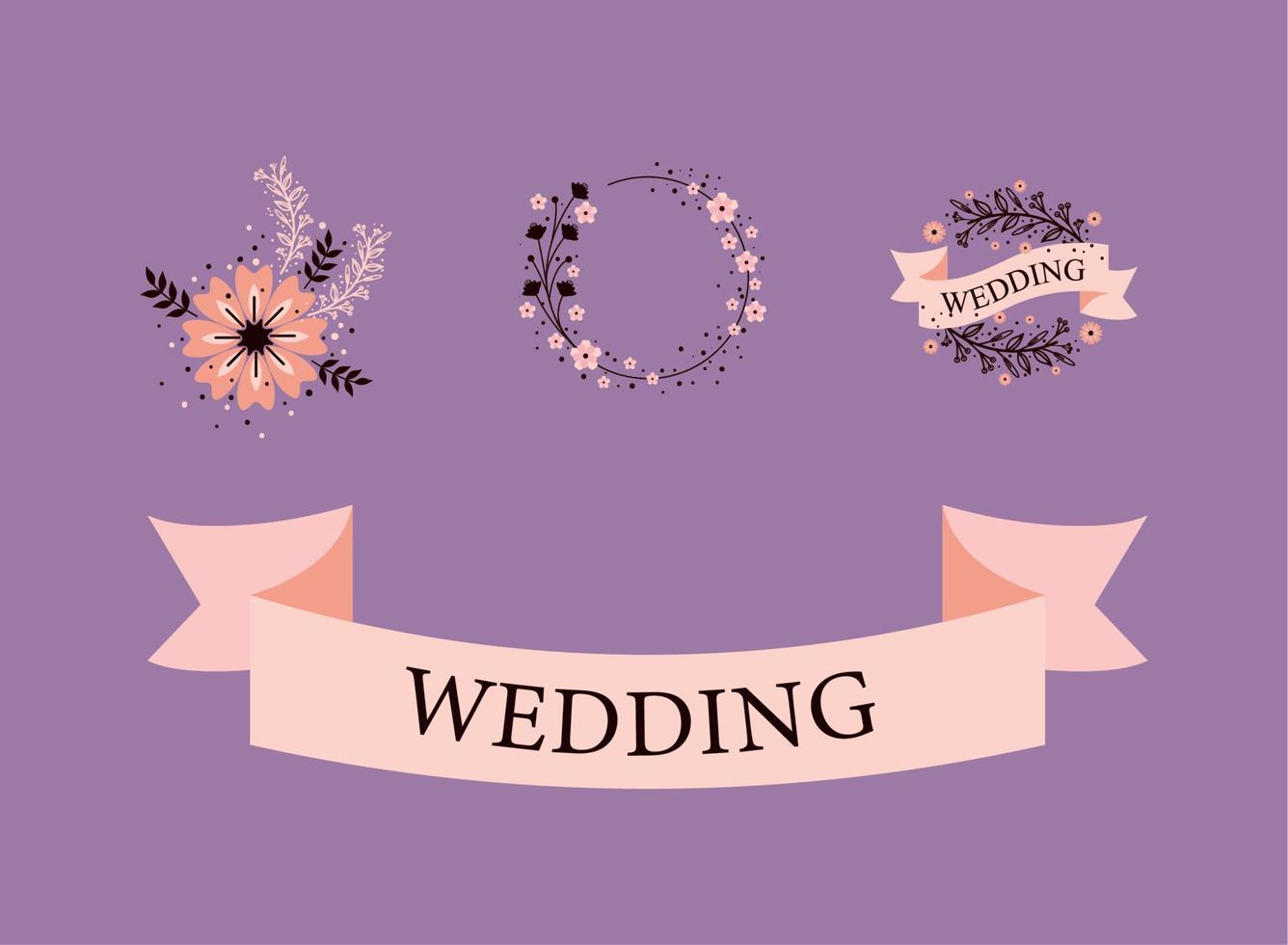 wedding wreaths flowers vector