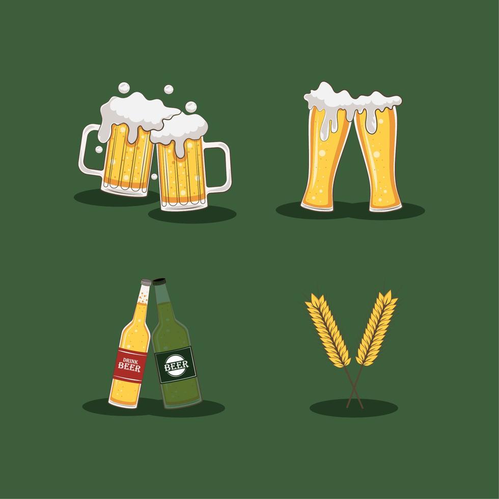 saludos cervezas iconos vector