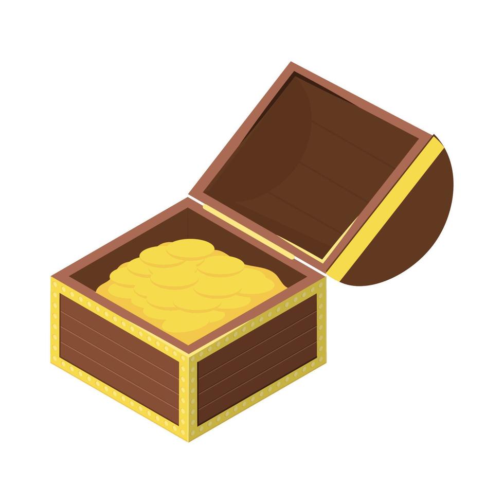 pirate chest with gold treasure vector