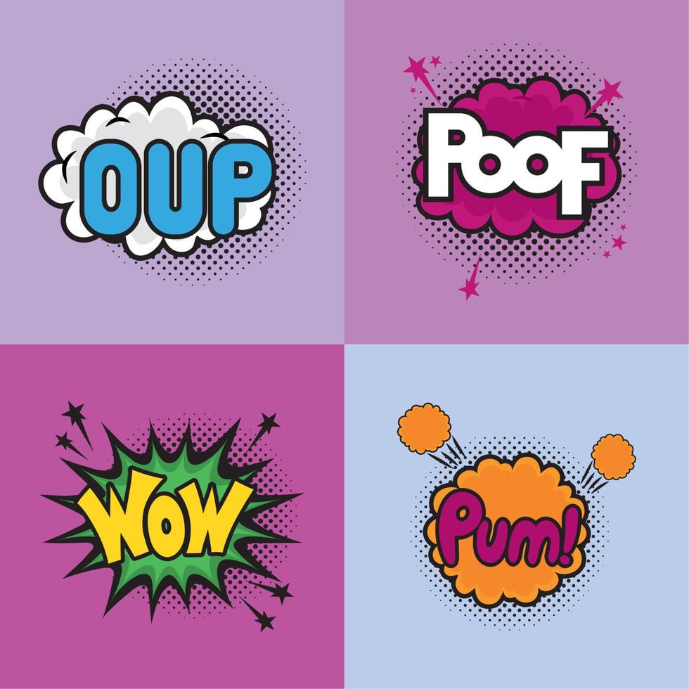 set of comic bubbles vector