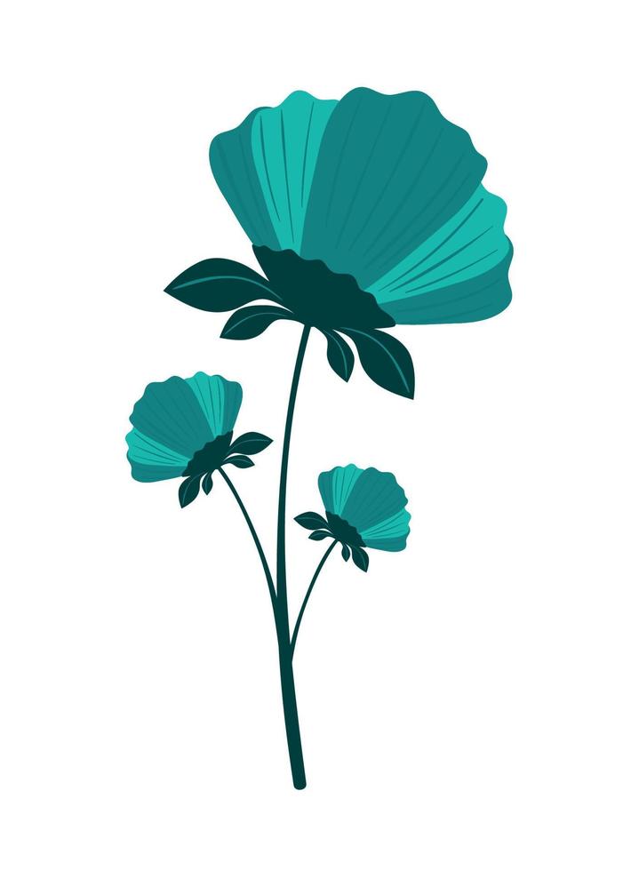 green flowers icon vector
