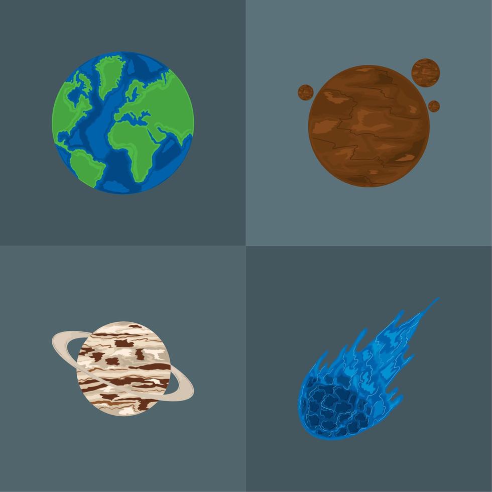 universe space icons vector