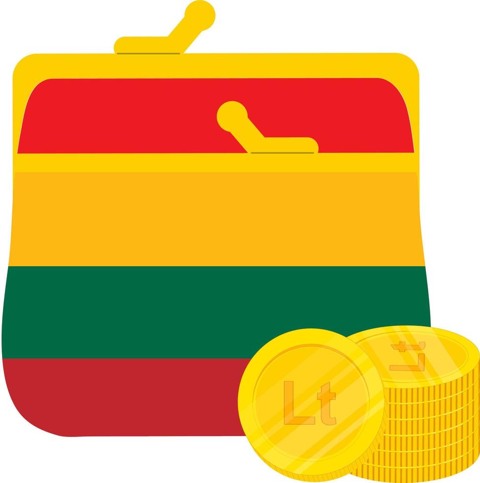 Lithuanian Flag hand drawn,Lithuanian litas hand drawn vector