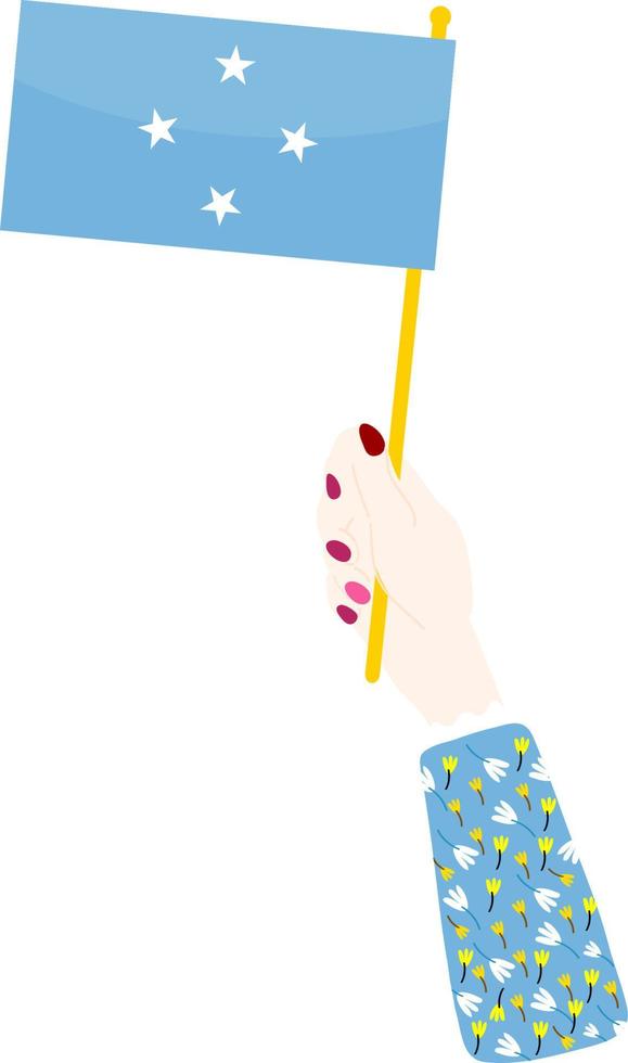 Micronesia Flag hand drawn,Dollar hand drawn vector