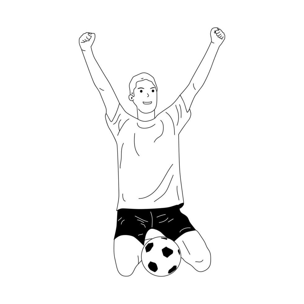 ilustración de jugador de fútbol, gente jugando a la pelota vector