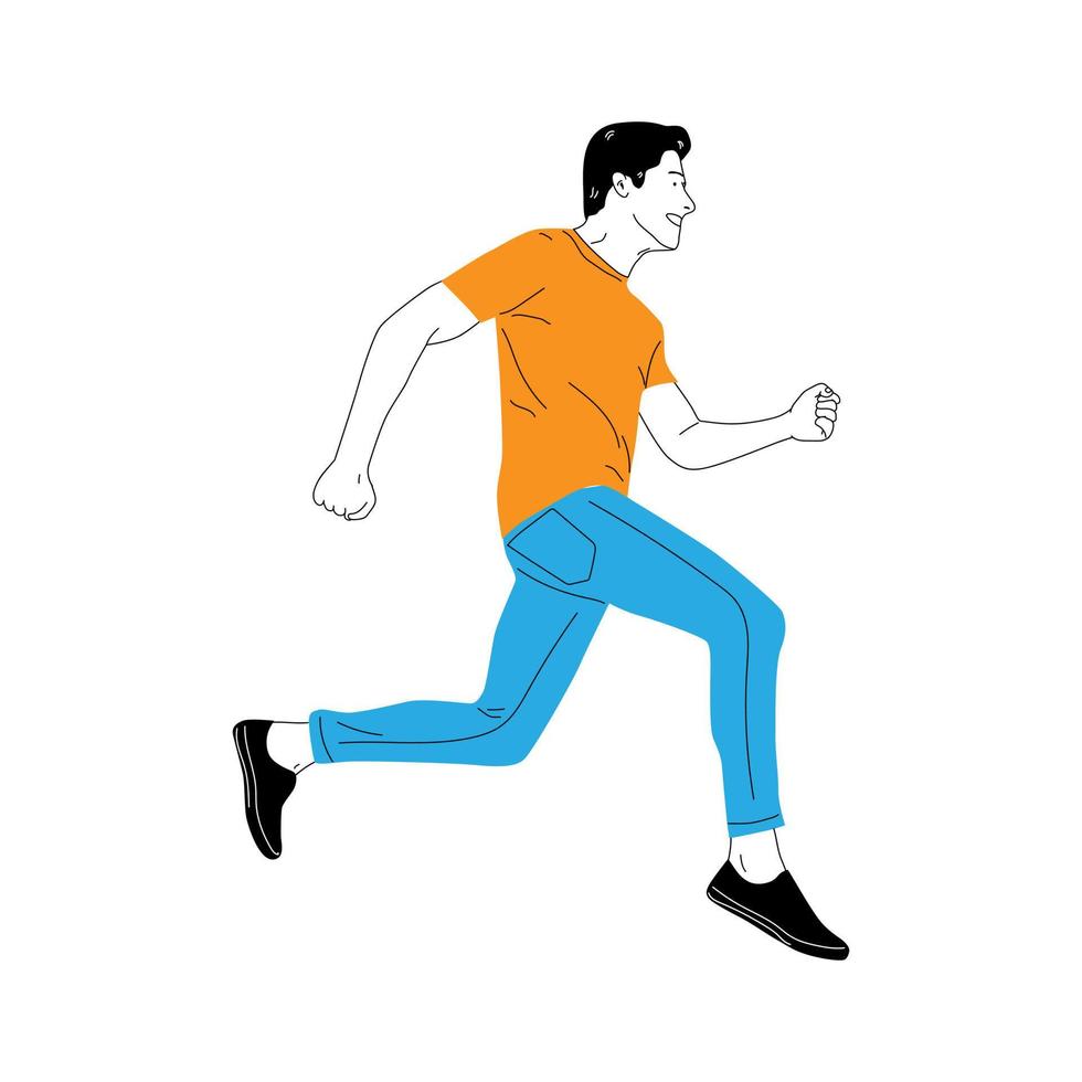 illustration of a man jumping happily vector