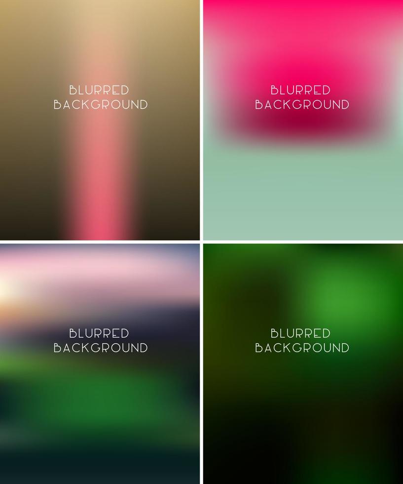 Set of blurred backgrounds vector