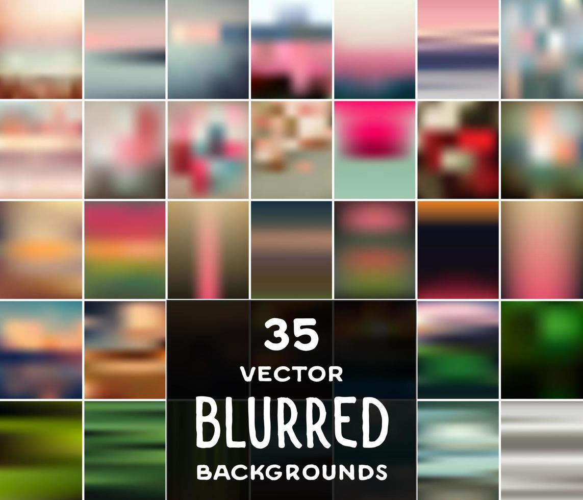 Collection of 35 vector blurred backgrounds