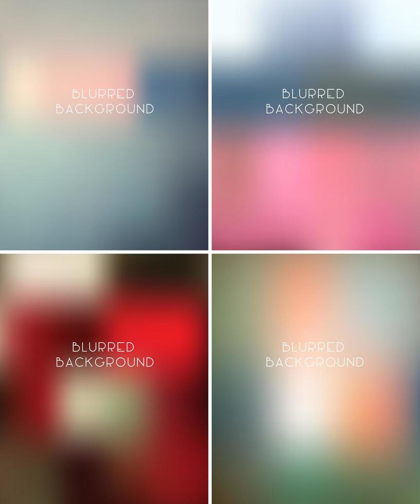 Set of blurred backgrounds vector