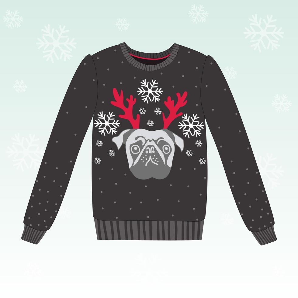 Cute ugly Christmas winter sweater vector