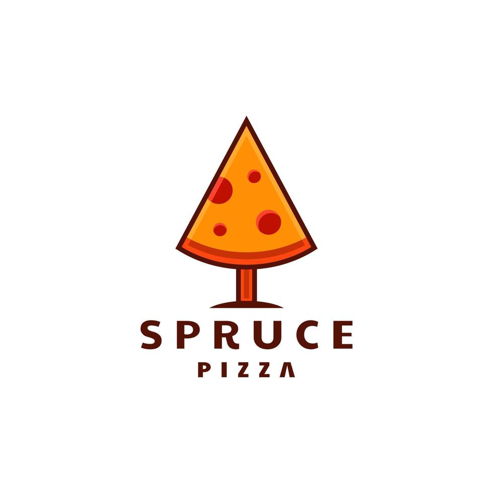 Pizza and spruce combinations,in background white ,vector logo design editable vector