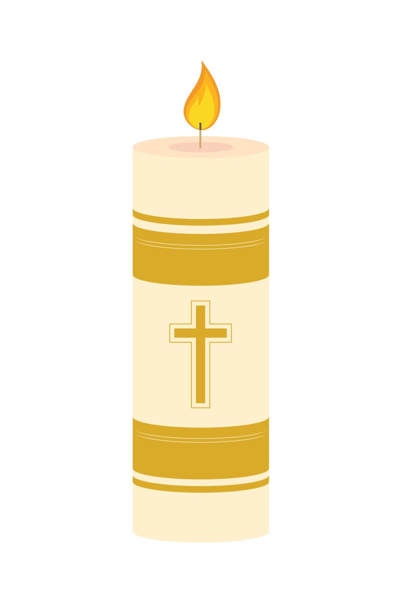 lit candle with cross 10962703 Vector Art at Vecteezy