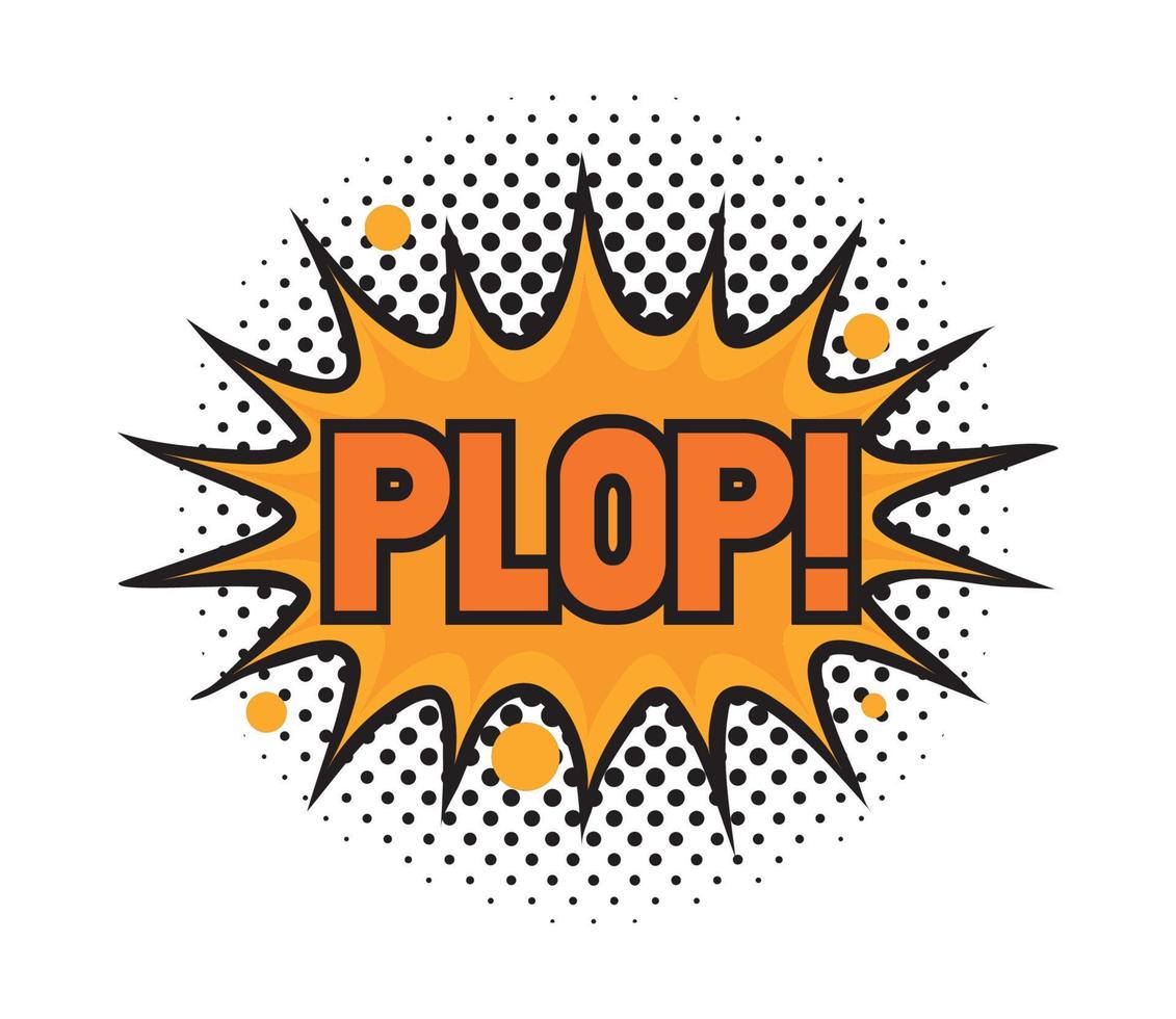 comic bubble plop text vector