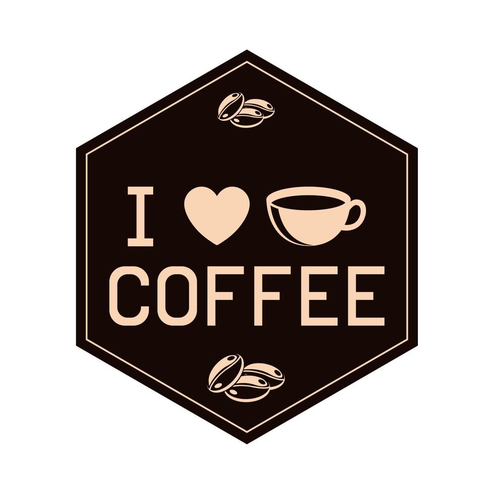 i love coffee label vector