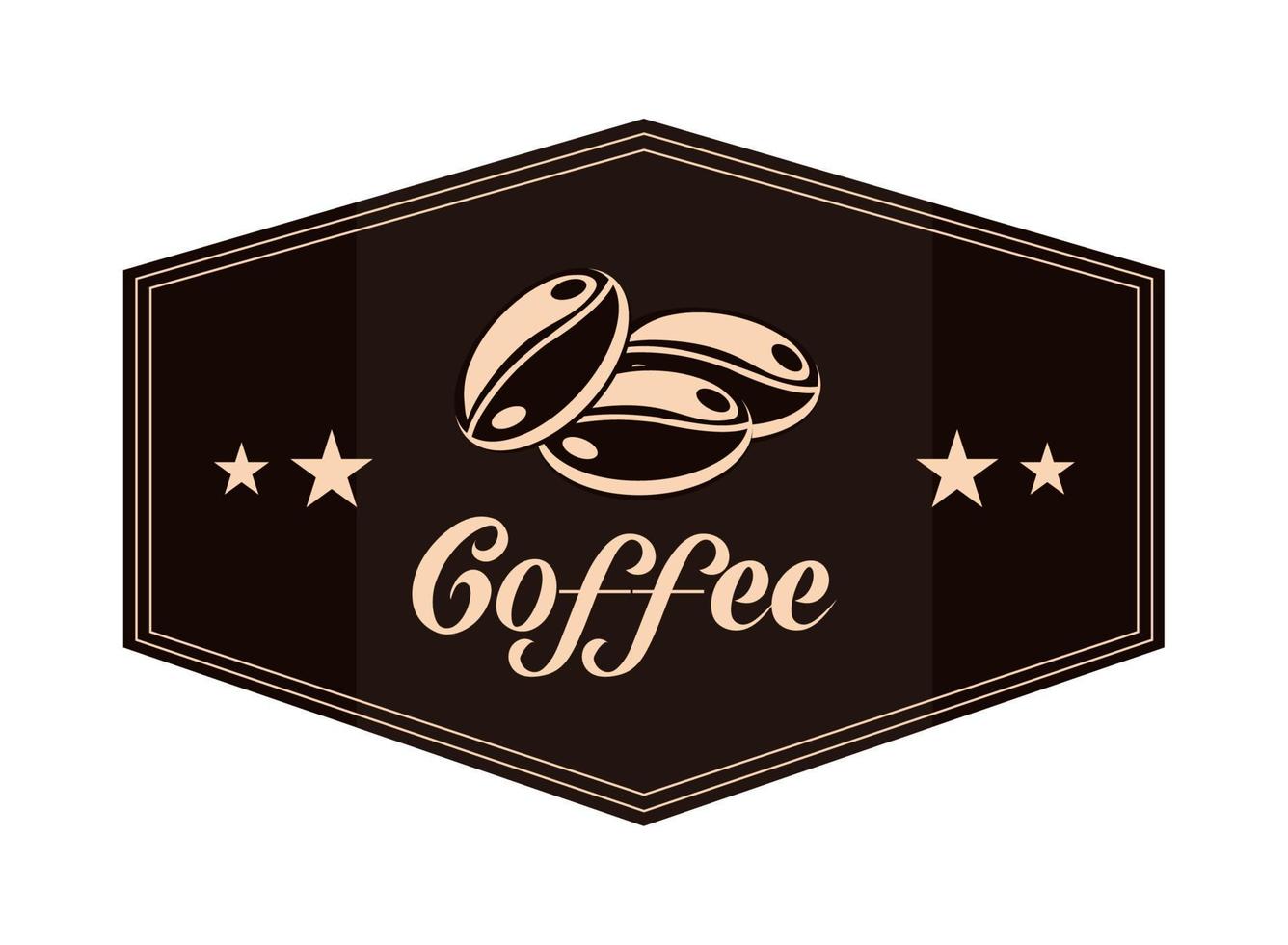 coffee label isolated icon vector