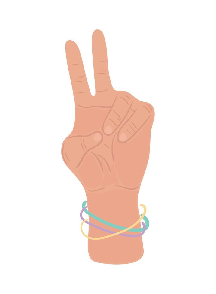 mano paz hippie vector