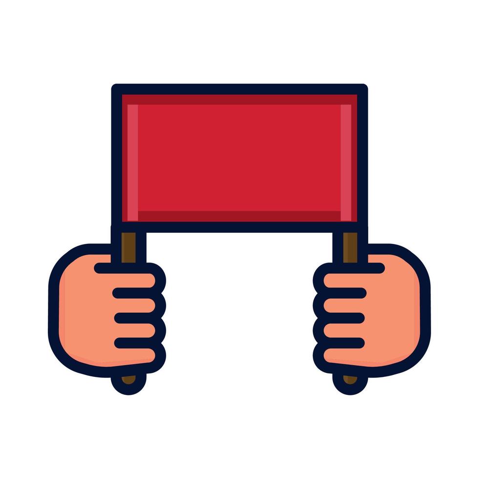 hands with red placard vector