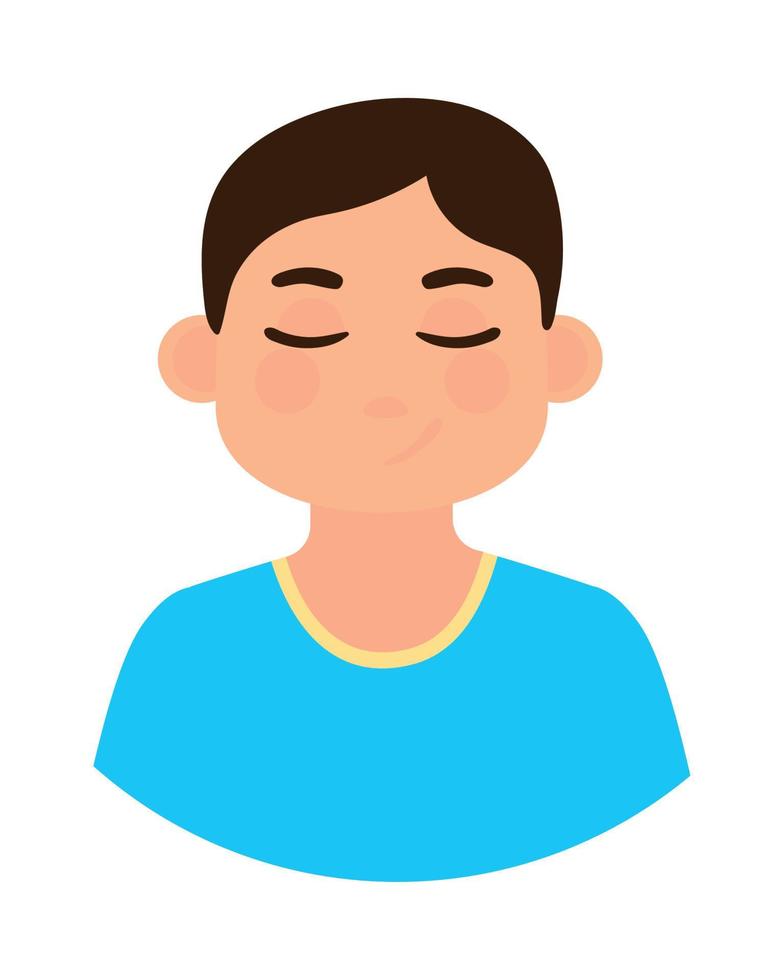 boy with close eyes vector