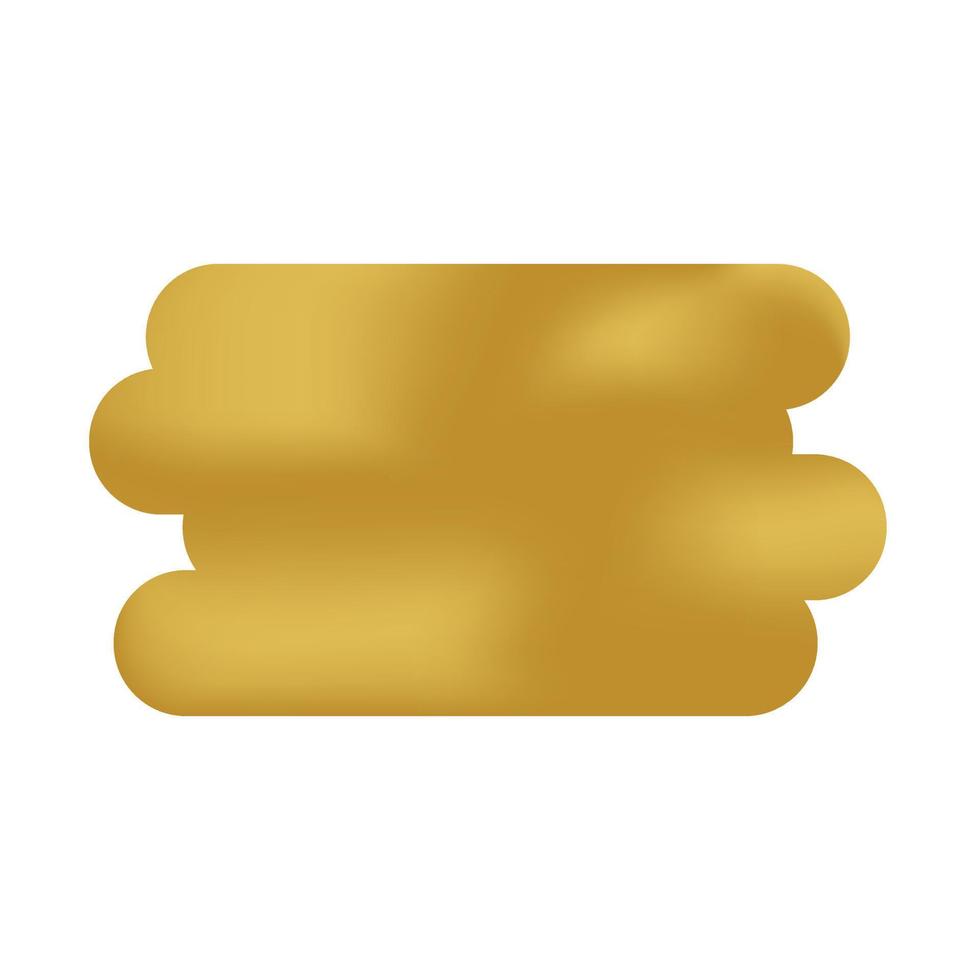 Abstract liquid gold shape, floating drop of paint with gradient. Liquid element. vector