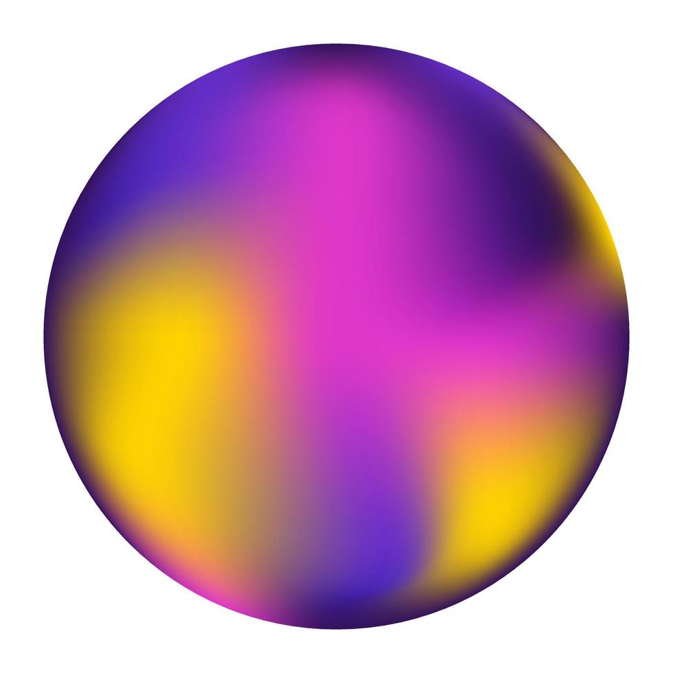 Abstract liquid circle, floating drop of paint with gradient. Liquid element. vector