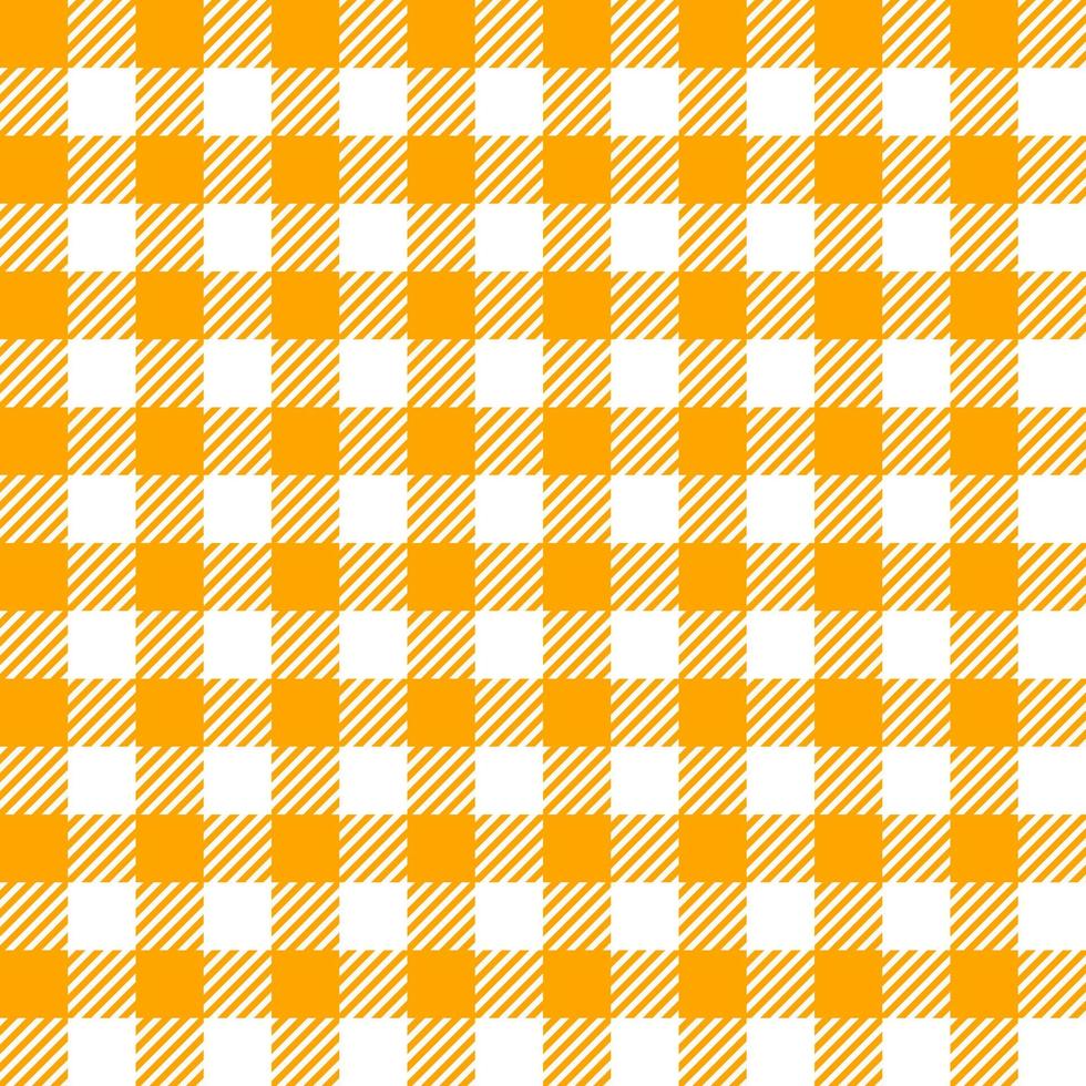 patrón sin costuras a cuadros naranja y blanco. ilustración vectorial vector