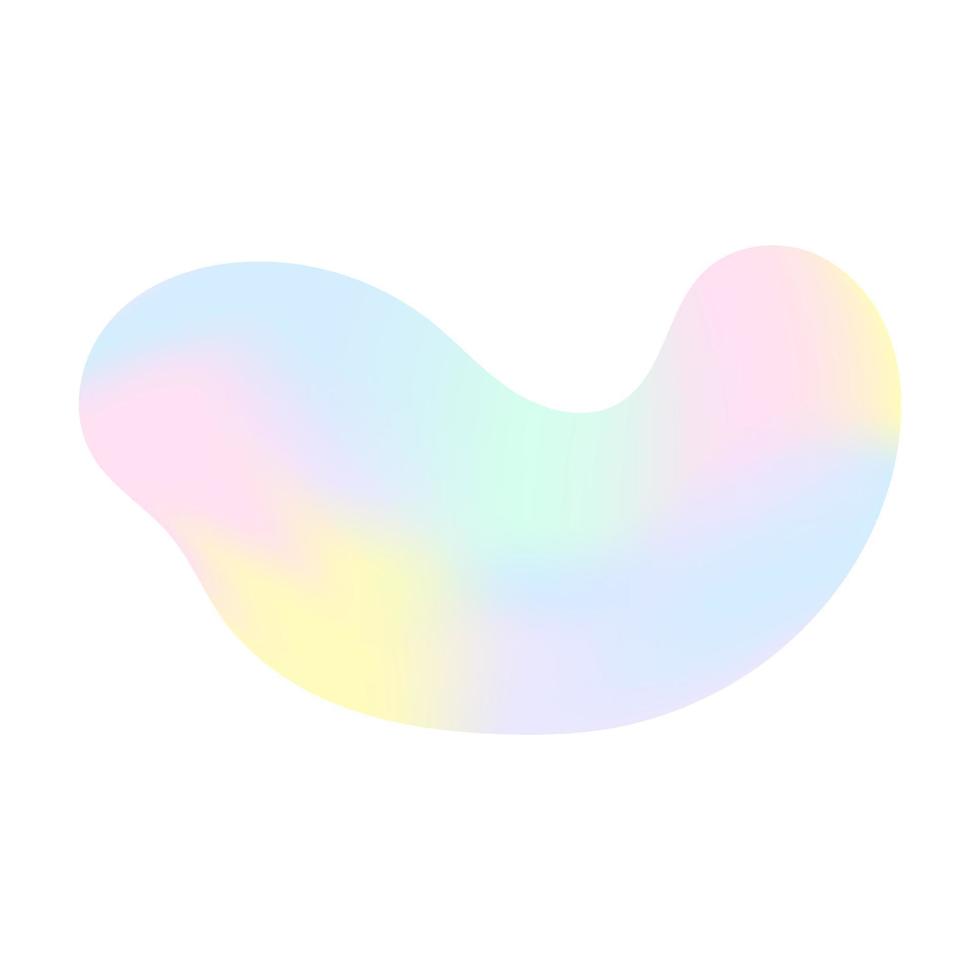 Abstract gradient holographic shape. Liquid stain, creative color shape, vector illustration.
