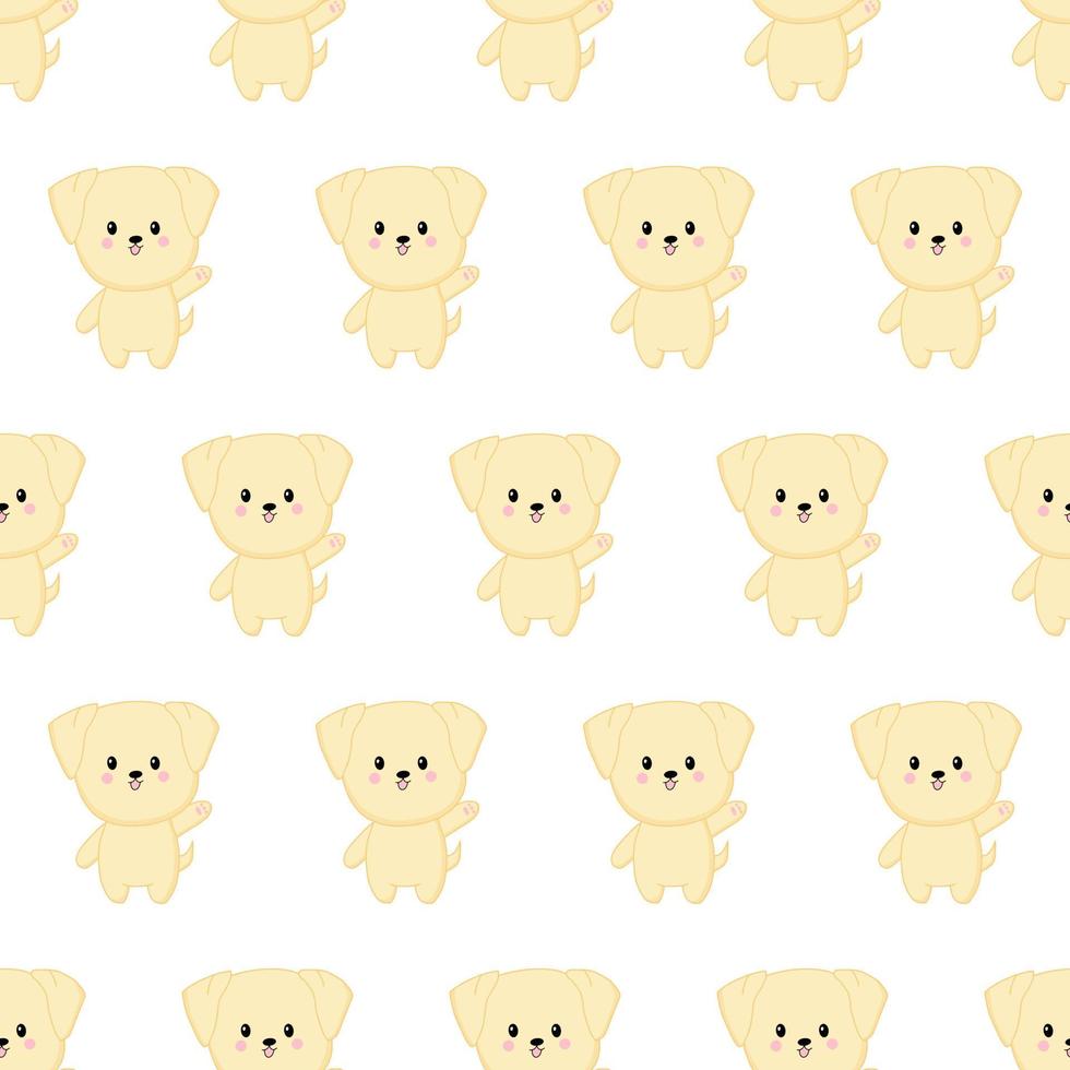 lindo perro kawaii. ilustración vectorial patrón sin costuras vector