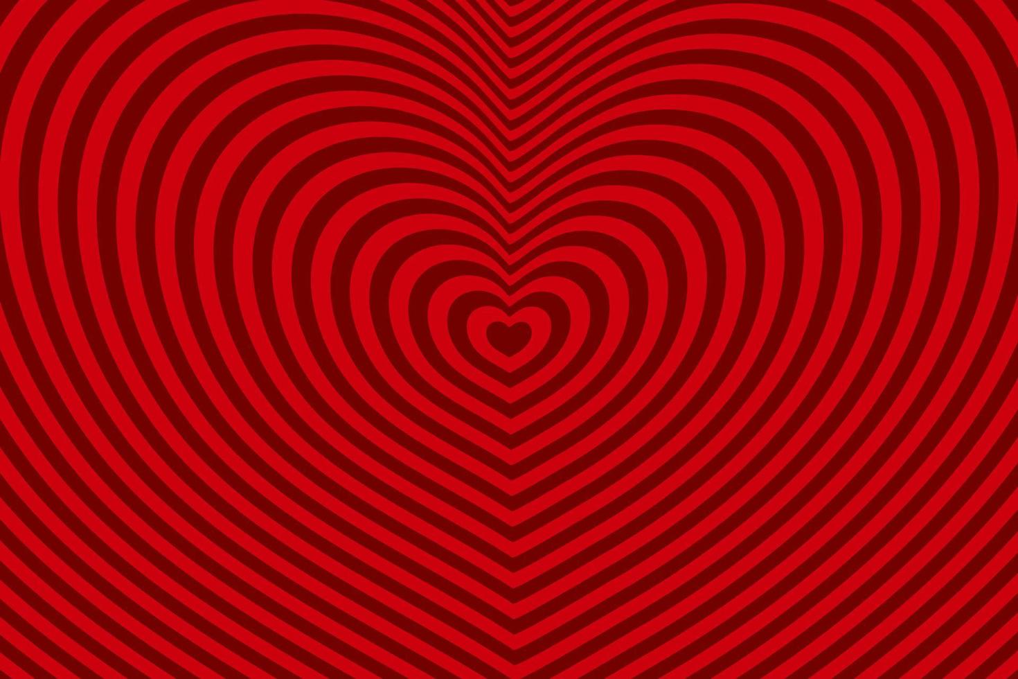 Abstract optical illusion background with a red heart. Vector. vector