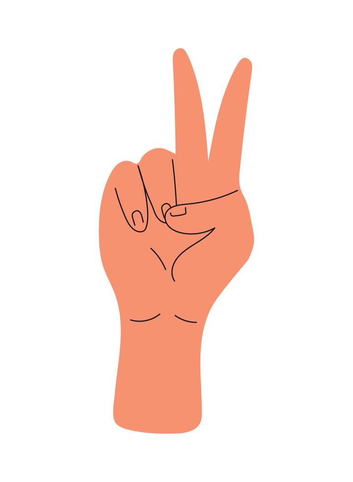 hand peace and love vector