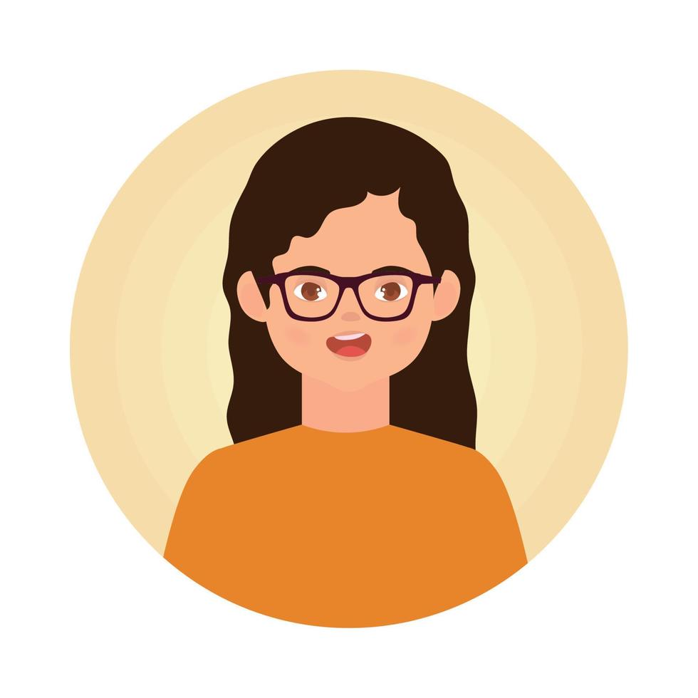 avatar mujer con gafas vector