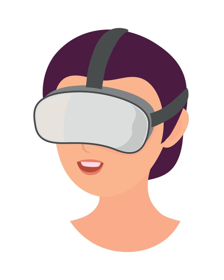 boy with vr goggles video game vector