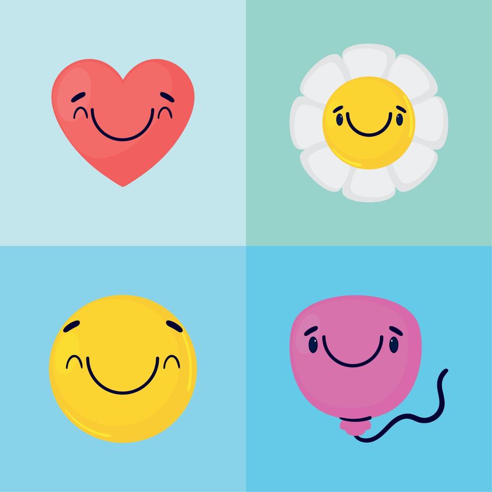 icons world smile day vector