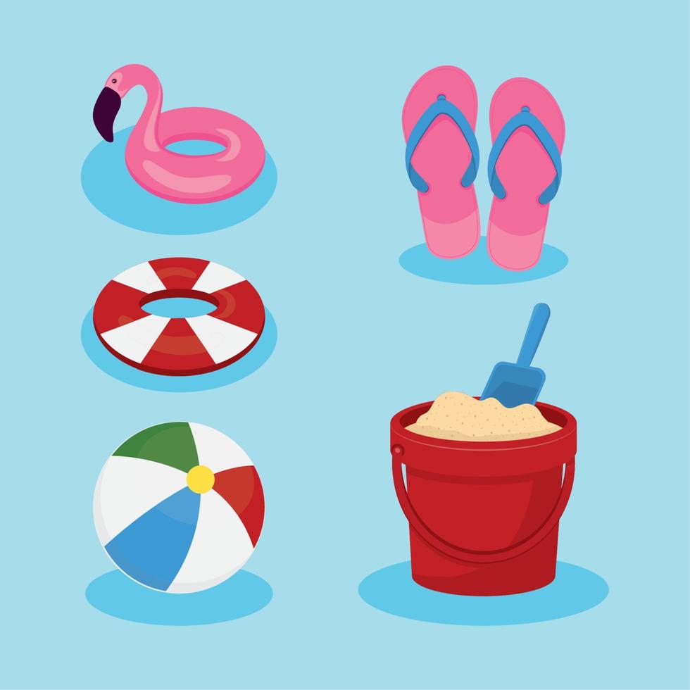 summer beach toys vector