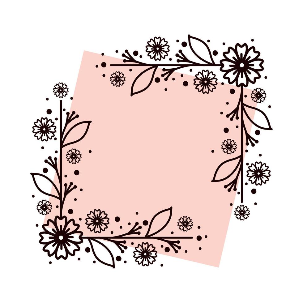 flowers leaf border vector