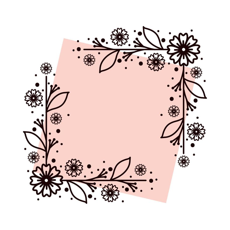 flowers leaf border vector