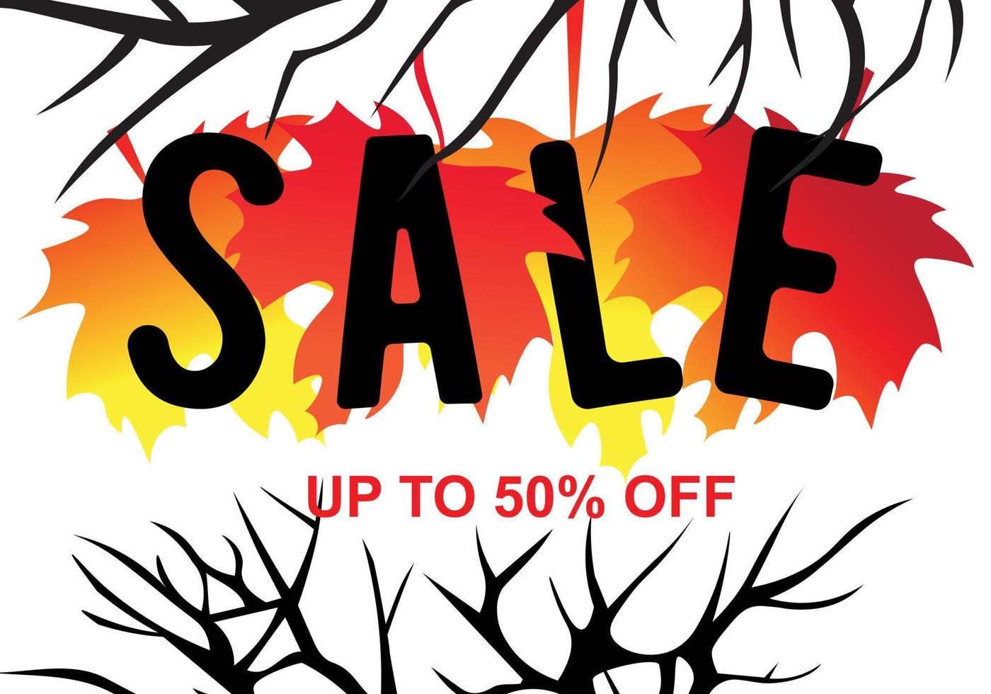 Autumn Sale Online Banner Template. Halloween Sale Banner with Up to 50 of vector