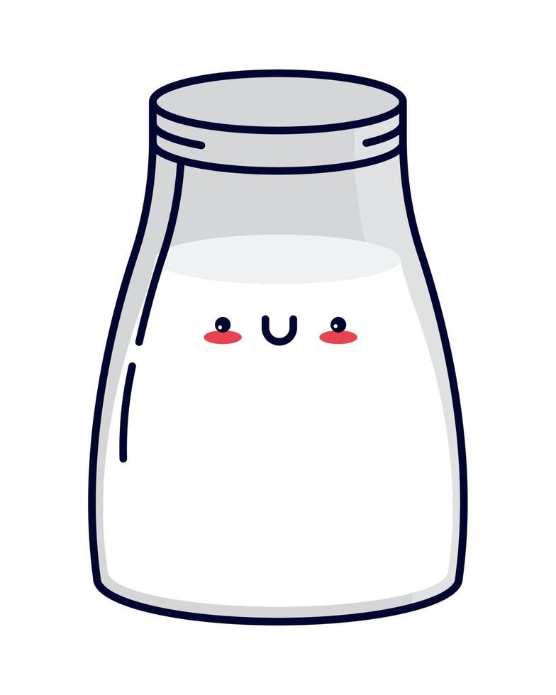 kawaii food milk vector